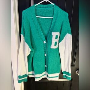 Letterman sweater retro knitted ￼